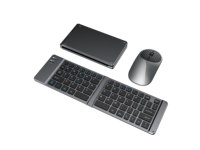 Juego de Teclado y Ratón Inalámbrico USB Mini Plegable Portátil OEM 2027, Recargable, Ultra Delgado, para Viajes, Negocios, Tablet, iPad, Mini PC