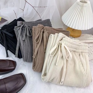 Nuovi Pantaloni in Velluto a Coste a Vita Alta, Stile Coreano, Eleganti e Snellenti, per Donna, Primavera-Estate - Product Image 3