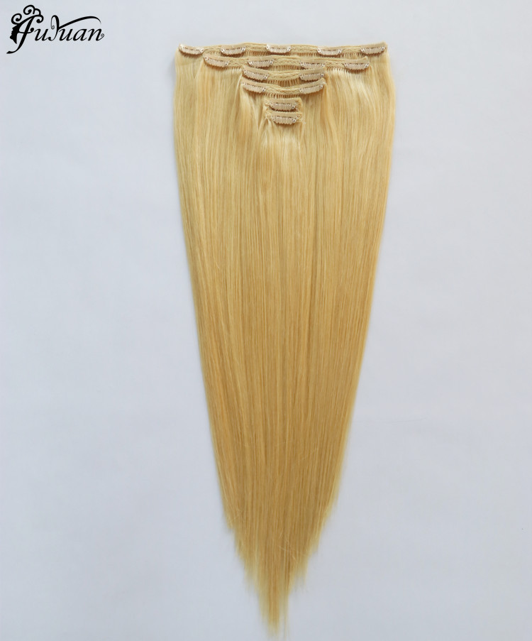 Vente chaude Top Qualité Humaine Remy Double Dessiné Dentelle Clip dans L'extension De Cheveux