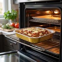 Barquette en aluminium extra profonde personnalisée de 3750 ml, 281x195x85 mm, jetable, rectangulaire, pour plats à emporter des compagnies aériennes