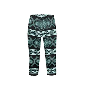 Tribal Geometric Patterns Girls Boy Short Yoga Pants for Workout Running Accept Custom Design Children Leggings Wholesale Capris