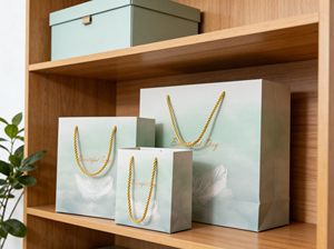 Fresh Gradient Feather <b>Paper</b> Gift Bag-Vietnam FSC Certified Luxury Packaging Factory - Product Image 5