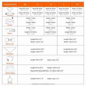 Collier, laisse, harnais et sac pour petits animaux MIDEPET avec logo personnalisé, motif cœur blanc et rubans en nylon et polyester dorés à séchage rapide - Product Image 6
