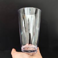 Verre à boire réutilisable en plastique transparent pour bière, cocktail, pintes, thé glacé, pour hôtel |   Sans BPA, incassable, léger