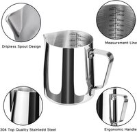 Tasse à latte en acier inoxydable élégante et fonctionnelle de 12oz 350ml avec bec gradué-Élevez votre jeu de café