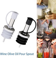 Verseur de bouteille de liqueur, verseur de vin à bec droit en acier inoxydable à débit libre avec bouchon anti-poussière, distributeur de spiritueux pour huile d'olive