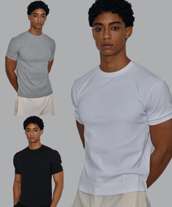 T-shirt da <span class=keywords><strong>uomo</strong></span> all'ingrosso in 100% cotone tinta unita, vestibilità <span class=keywords><strong>slim</strong></span>, girocollo, manica corta, colori bianco, nero, grigio, <span class=keywords><strong>abbigliamento</strong></span> casual estivo - Product Image 1