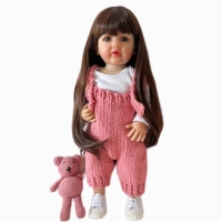 Poupée Reborn de Boutique de Mode, Poupée Bébé Simulé de 60cm en Silicone avec Cheveux Longs