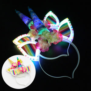 Bandeau de <span class=keywords><strong>licorne</strong></span> lumineux à LED pour enfants et adultes, design brillant et fantaisie, pour les fêtes et les festivals. - Product Image 3
