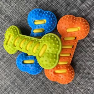 Dogs Chew Toys Rubber Bone Squeaky Teeth Cleaning Durable Boredom Buster Medium Size Indoor Use - Product Image 3