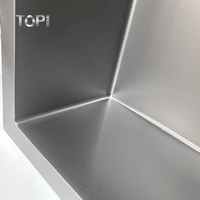 Évier simple multifonctionnel moderne en acier inoxydable 304, fait main, anti-rayures, personnalisé, surface brossée, nano bionique, structure nid d'abeille