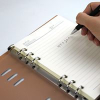 Planificateur de classeur de journaux à feuilles mobiles personnalisé rechargeable A5 en cuir PU à 6 anneaux