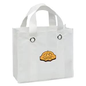 Full Color Process Non Woven Bag with Metal Grommet and Cardboard Insert