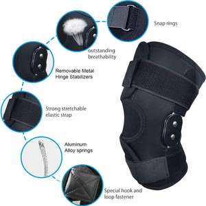 <span class=keywords><strong>Rodillera</strong></span> articulada con correa ajustable y estabilizadores <span class=keywords><strong>laterales</strong></span> de rótula, y coderas y protectores <span class=keywords><strong>laterales</strong></span> antideslizantes - Rodilleras <span class=keywords><strong>para</strong></span> alivio del dolor - Product Image 2