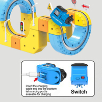 25 Pièces Kit de Train DIY à Engrenages Rotatifs et Circuits Suspendus avec Lumières Clignotantes, Jouet d'Assemblage pour Enfants, Coordination Oeil-Main, Cadeau d'Anniversaire
