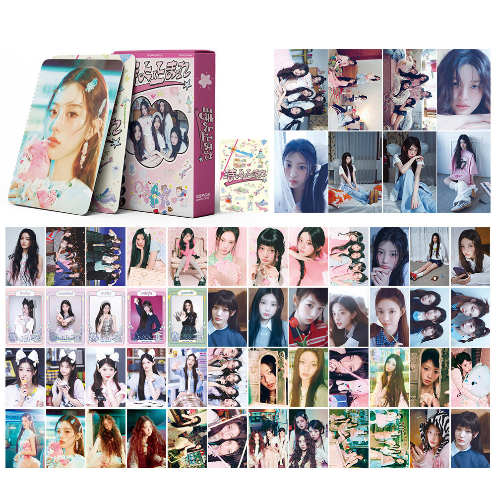 55Pcs/Set Kpop ILLIT JAPAN SINGLE Fashion Lomo Cards Wonhee Moka