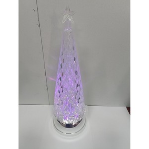 Christmas <b>Tree</b> Glass Cone Multicolored Led <b>Lights</b> Tabletop Indoor Decoration 13.5 In Easy Installation Lightweight - Product Image 2