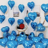 Ballon en forme de cœur imprimé en feuille d'aluminium rouge écologique 45cm*45cm avec bâtonnet en plastique et support pour fête de mariage