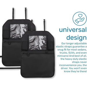 Kick Mats Back Seat Protectors <strong>for</strong> Vehicles Back Seat <strong>Kids</strong>, 2 Pack Pocket Plus Zipper Storage Organizer with iPad <strong>Tablet</strong> Holder