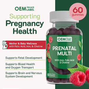 OEM Gommes prénatales aux vitamines Gommes prénatales avec acide folique Fer et choline Multivitamine a C D3 <span class=keywords><strong>E</strong></span> B6 <span class=keywords><strong>B12</strong></span> pour femmes - Product Image 3