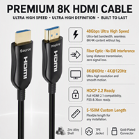 Câble HDMI optique actif AOC 8K HDMI2.1 48 Gbps EARC OEM ODM