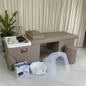 Lit de massage et de lavage des cheveux Kisen avec circulation d'eau, vapeur et bac de trempage des pieds - Product Image 3