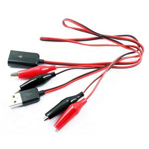 สายเคเบิลทองแดง1คู่50ซม. คลิปจระเข้พร้อมสายตัวเมีย + ขั้วต่อ USB ตัวผู้ทดสอบทองแดงที่หนีบจระเข้สำหรับการทดสอบ - Product Image 1