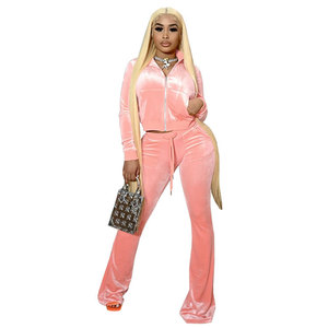 Survêtements en <span class=keywords><strong>velours</strong></span> polyester écologiques à séchage rapide avec logo personnalisé, collection automne <span class=keywords><strong>2022</strong></span>, pour femmes, ensemble décontracté avec sweat à capuche et <span class=keywords><strong>pantalon</strong></span> droit - Product Image 5