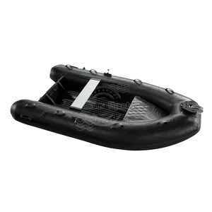 Bateau gonflable de nervure de coque rigide en aluminium profonde du noir 10ft Double V à grande vitesse pour la pêche