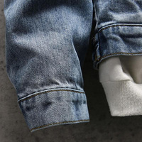 Veste en Denim Délavée Brodée Personnalisée en Usine Vente en Gros Veste Jean pour Homme