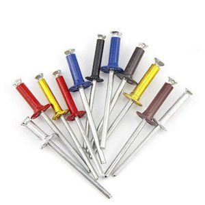 Rivets aveugles à tête ronde en alliage d'aluminium 3,2 mm 4,8 mm 5056 6061 7075 bleus, noirs, rouges, jaunes anodisés, rivets populaires, DIN 7337 a - Product Image 1
