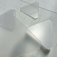 Plaque acrylique PMMA transparente dépolie, découpée au laser sur mesure, panneau diffuseur triangulaire pour support de luminaire, épaisseur 1-6mm, 100x100mm