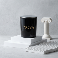 Pot à bougie en verre à fond épais 8oz 10oz 14oz avec couvercle et boîte cadeau, logo personnalisé, luxe, vide, vente en gros