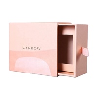 Boîte d'emballage de luxe rose pour parfum et crème pour le visage avec gaufrage, boîte cadeau en papier tiroir personnalisée, matériaux recyclés