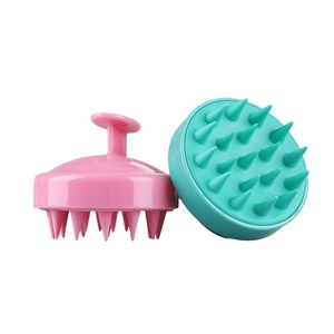 Brosse de massage du cuir chevelu en silicone ronde avec logo personnalisé, brosse de massage du cuir chevelu, brosse de gommage des cheveux - Product Image 3