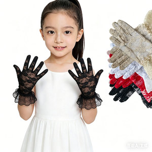 Eleganti <span class=keywords><strong>Guanti</strong></span> in Pizzo Floreale alla Moda <span class=keywords><strong>per</strong></span> Adulti e Bambini, a Cinque Dita, Colore Personalizzabile, Lunghezza al Polso, <span class=keywords><strong>per</strong></span> Tutte le Stagioni, Casual e da Festa, Spedizione Gratuita - Product Image 5