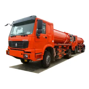 howo dump truck mainan Suppliers-HOWO Truk Penyedot Kotoran Vakum 12000 Liter, Truk Vakum 12 Ton Toilet dan Saluran Air Membuka Sumbatan