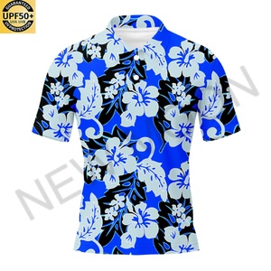 Camisetas Personalizadas de Talla Grande para Hombre, Camisetas Polo de Manga Corta, 100% Poliéster Jersey, Diseño en Blanco, Estilo Hawaiano - Product Image 2