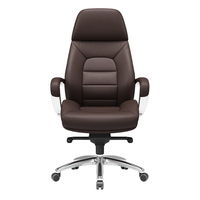 Chaise de bureau en cuir marron Vantervie en promotion pour cadres et dirigeants