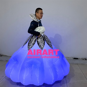 Costume <span class=keywords><strong>de</strong></span> fête <span class=keywords><strong>de</strong></span> Noël gonflable à LED, costume <span class=keywords><strong>de</strong></span> spectacle blanc gonflable - Product Image 1