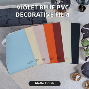 Película Decorativa de PVC con Tacto de Piel, Color Azul Violeta, para Muebles, Lámina Laminada para Madera Contrachapada y MDF, 2H Anti-rayaduras - Product Image 2