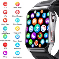 Reloj Inteligente F520 con Bomba de Aire, Presión Arterial, ECG, HRV, Alarma de Caídas, Temperatura Corporal, Múltiples Modos Deportivos, Monitor de Actividad Física