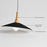 Lustre suspendu de luxe de taille moyenne en feutre PET gris avec LED blanc chaud (3500K), Ra90, AC 85-265V, pour la maison et le bureau, garantie 5 ans