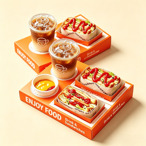 Contenedores de Cartón Desechables Personalizados de Fábrica, Impresión Personalizada, Gran Capacidad, Solución Integral para Hamburguesas y Sándwiches - Product Image 1