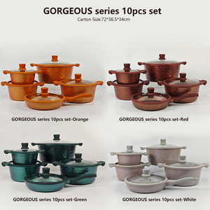 Ensemble de casseroles antiadhésives Donnor 10 pièces en aluminium moulé sous pression avec couvercles, résistant au four, pour la cuisine quotidienne - Product Image 5