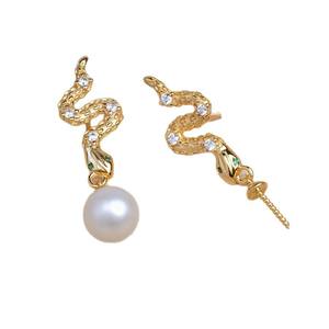 Boucles d'oreilles en argent 925, accessoires de bricolage, bijoux à trois perles avec support pour 5-7 perles, produit semi-fini JG5908, boucles d'oreilles pendantes tendance - Product Image 5