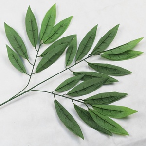Bâtonnets de feuilles vertes artificielles, faux feuillage en Latex pour décoration - Product Image 4