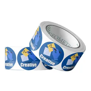 Top Venda Logotipo Personalizado Rolo Impresso Papel Adesivo Etiqueta Redonda Adesivos para Embalagem
