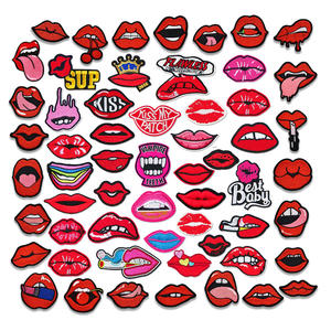 Лидер продаж, привлекательные стильные нашивки красного цвета на языке с изображением губ поцелуй, с вышивкой, для одежды, шляпы - Product Image 1