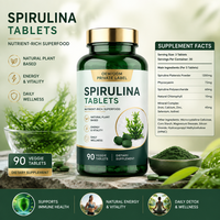 Comprimés de spiruline de qualité alimentaire à marque privée OEM, vitamines, supplément alimentaire à base de plantes, approvisionnement en vrac